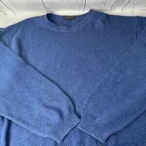 Vintage 90s/Y2K Brooks Brothers Blue Cotton Blend Sweater Made England XL